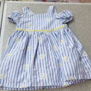 Pippa & Julie Blue and White Sundress with Puff Sleeves